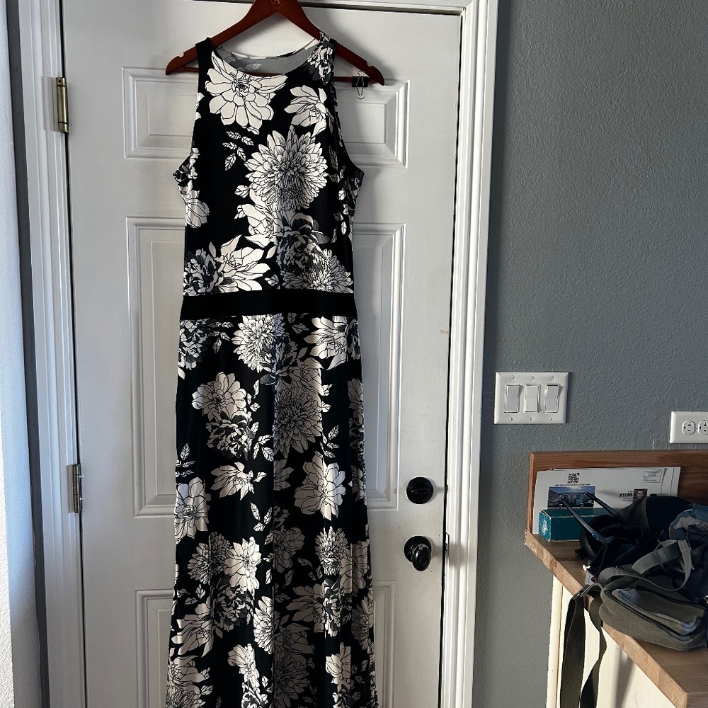 wide neck maxi summer dress